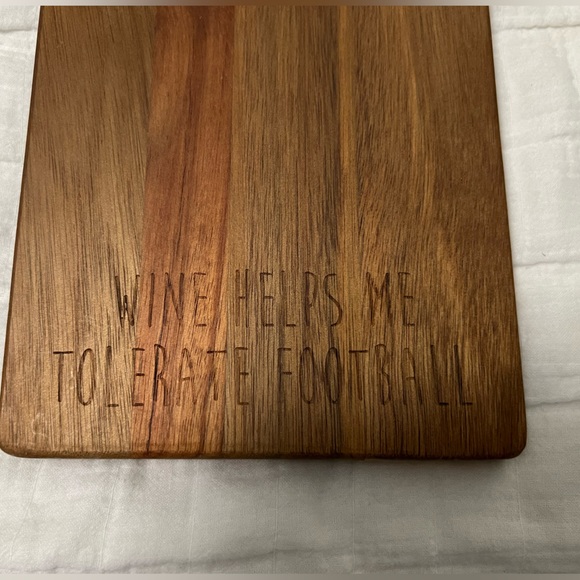 “Wine helps me tolerate football” charcuterie cutting board - Picture 9 of 10